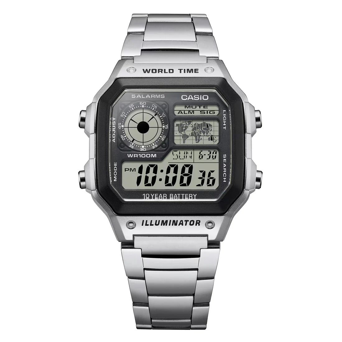 New 1200WHD-1AV Metal Wrist Watch