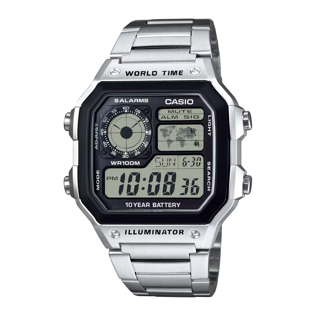 New 1200WHD-1AV Metal Wrist Watch