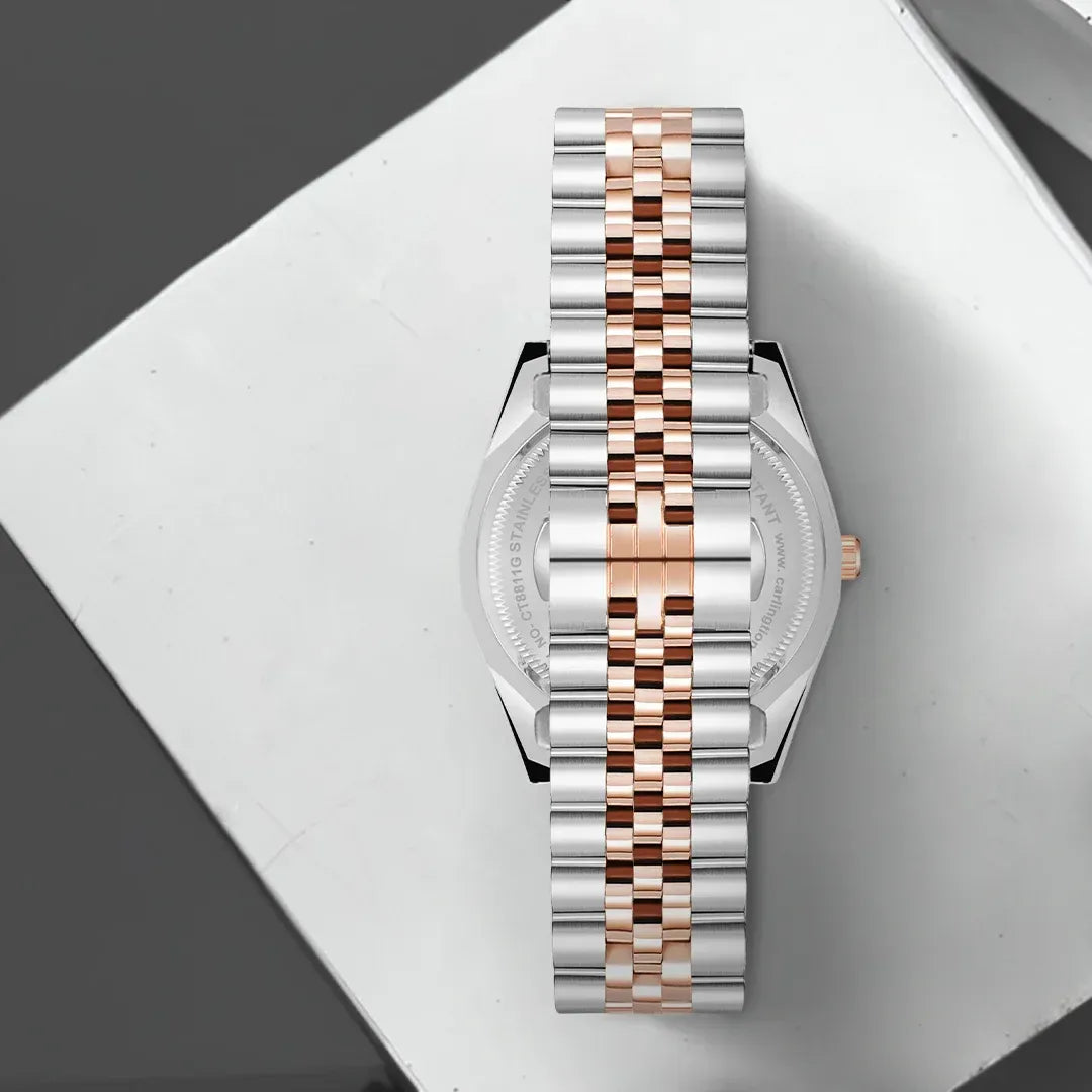 Exclusive 811 Two Tone Silver Gents Analog Watch