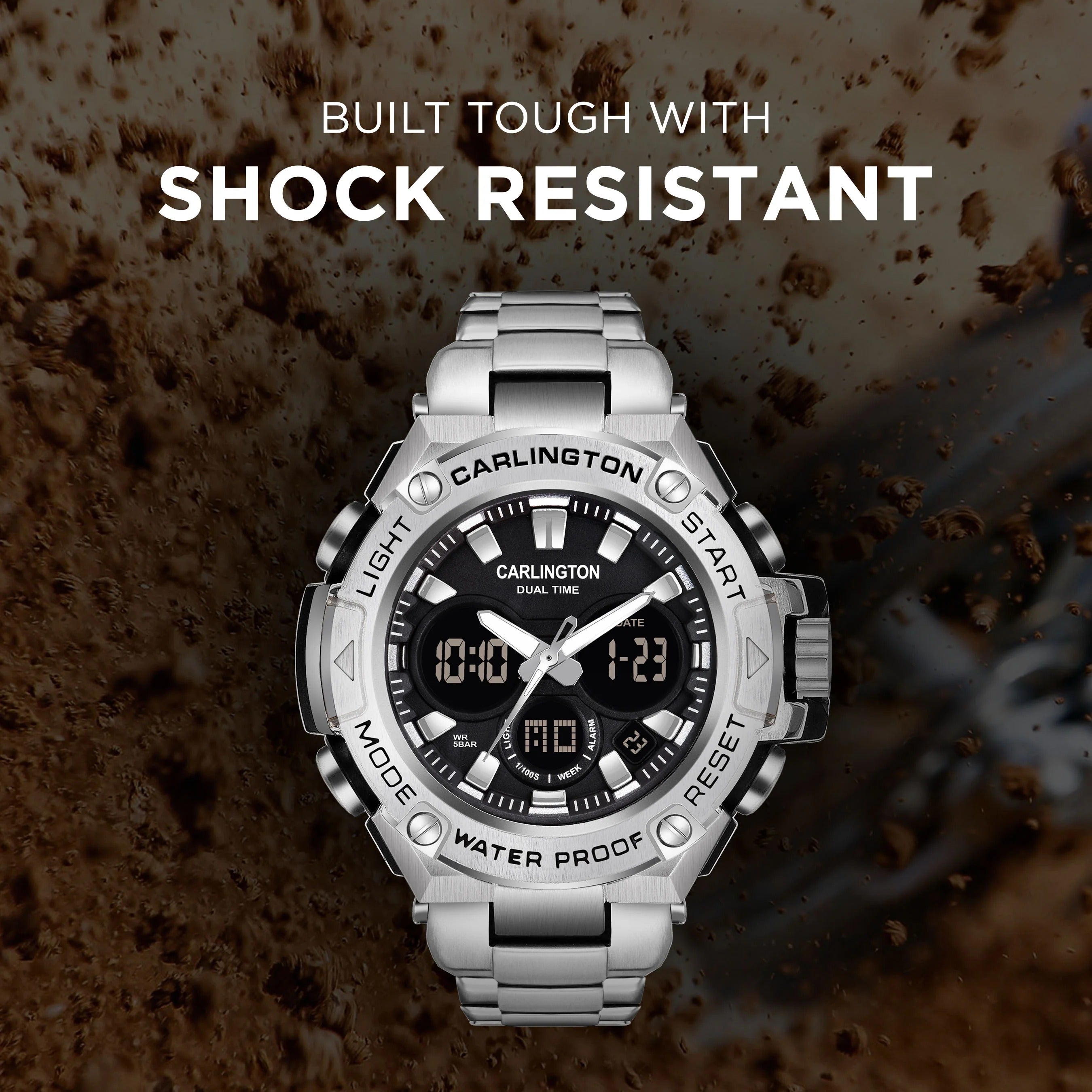 07 Steel Analog Digital Sports Watch